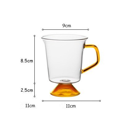 Cutelife ins nordisk kaffekopp latte farget glass årgang vann te melk glass kopp gjennomsiktig varmebestandig bryllup glass krus: D