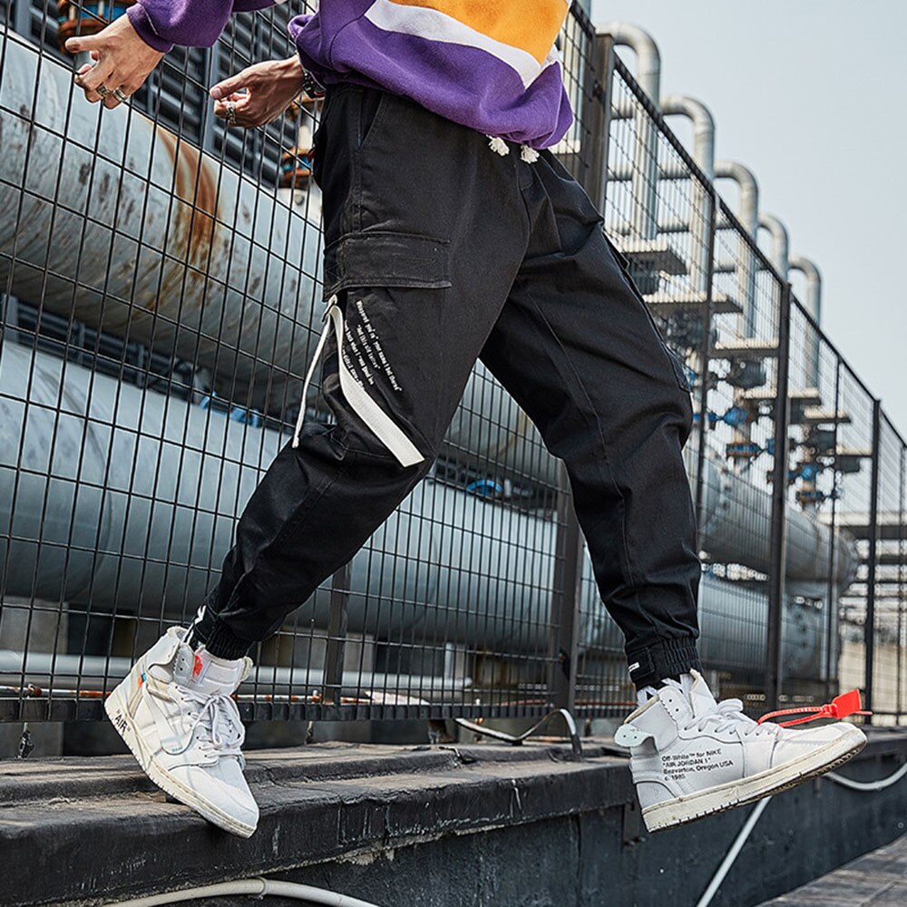 Harajuku Japanese Joggers Harem Pants Cotton Cargo Pants Hip Hop Joggers Sweatpants Streetwear Men