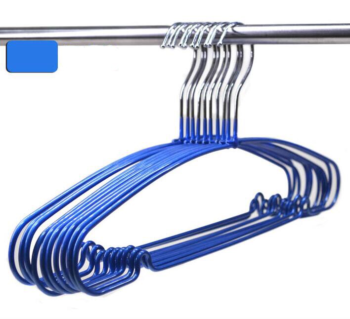 Cukierki kolor powlekane tworzywem metalowy wieszak na ubrania, antypoślizgowy stojak (20 części/partia): Niebieski