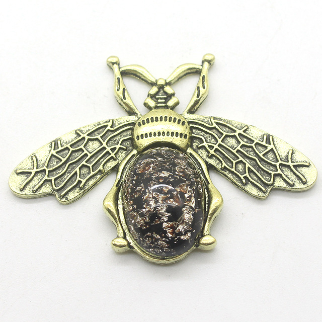 Broche abeille en alliage métallique, 5 pièces, Chic, perle, insecte, vêtements de fête d'anniversaire et de mariage, accessoires bijoux: Cuivre antique