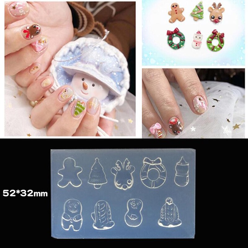 1Pcs 3D Creatieve Kat Vleugel Kerst Nail Siliconen Mal Voor Diy Sieraden Nail Art Mold