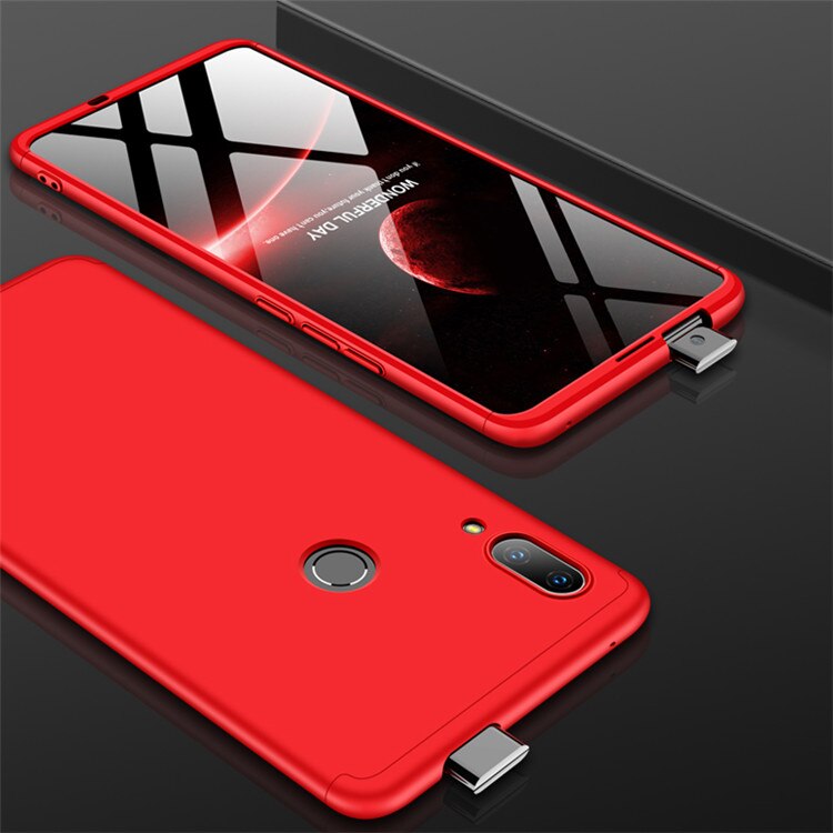 360 fuldt stødsikkert etui til huawei p smart z etui 3 in 1 hårdt pc cover cover til huawei p smart z smartz psmartz stk -lx1 capa: Rød