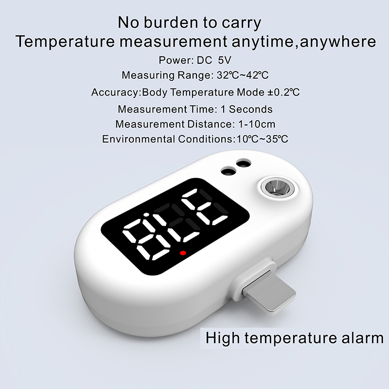 Mobile Phone USB Smart Thermometer Non-contact Infrared Thermometer Electronic Thermometer LCD Display For IPhone/Android
