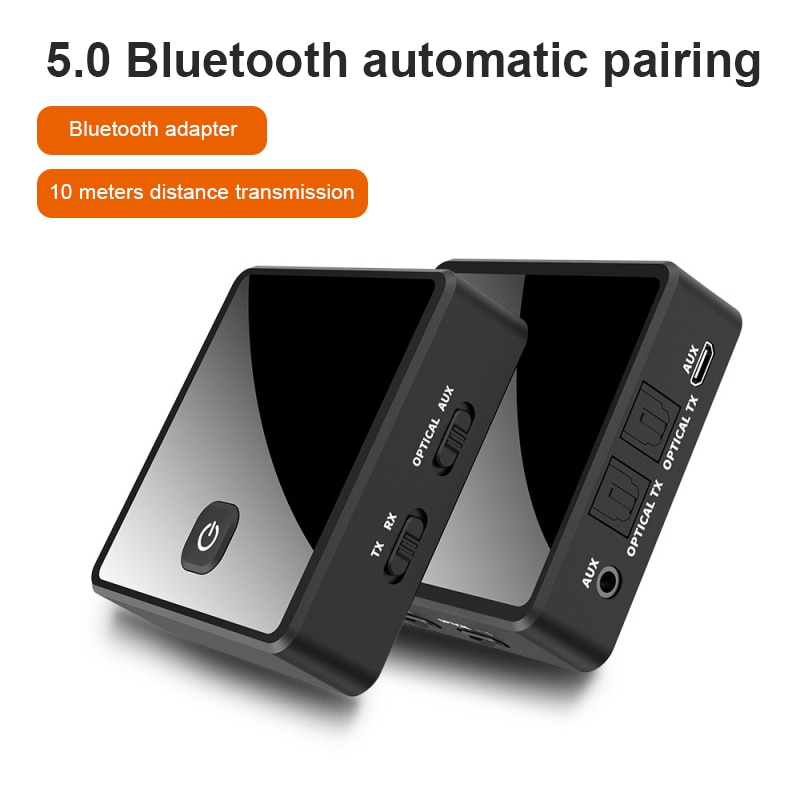 2 IN 1 Bluetooth Audio Receiver Bluetooth Transmitter Support Fiber Optic Interface And 3.5mm AUX Interface For TV Speaker
