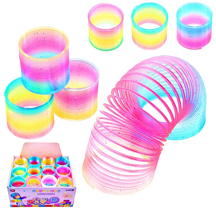 Lente Regenboog Kinderen Creativiteit Magical Speelgoed Cirkel Grappige Speelgoed Coil Early Development Educatief Vouwen Plastic 5Cm: 1 Random A