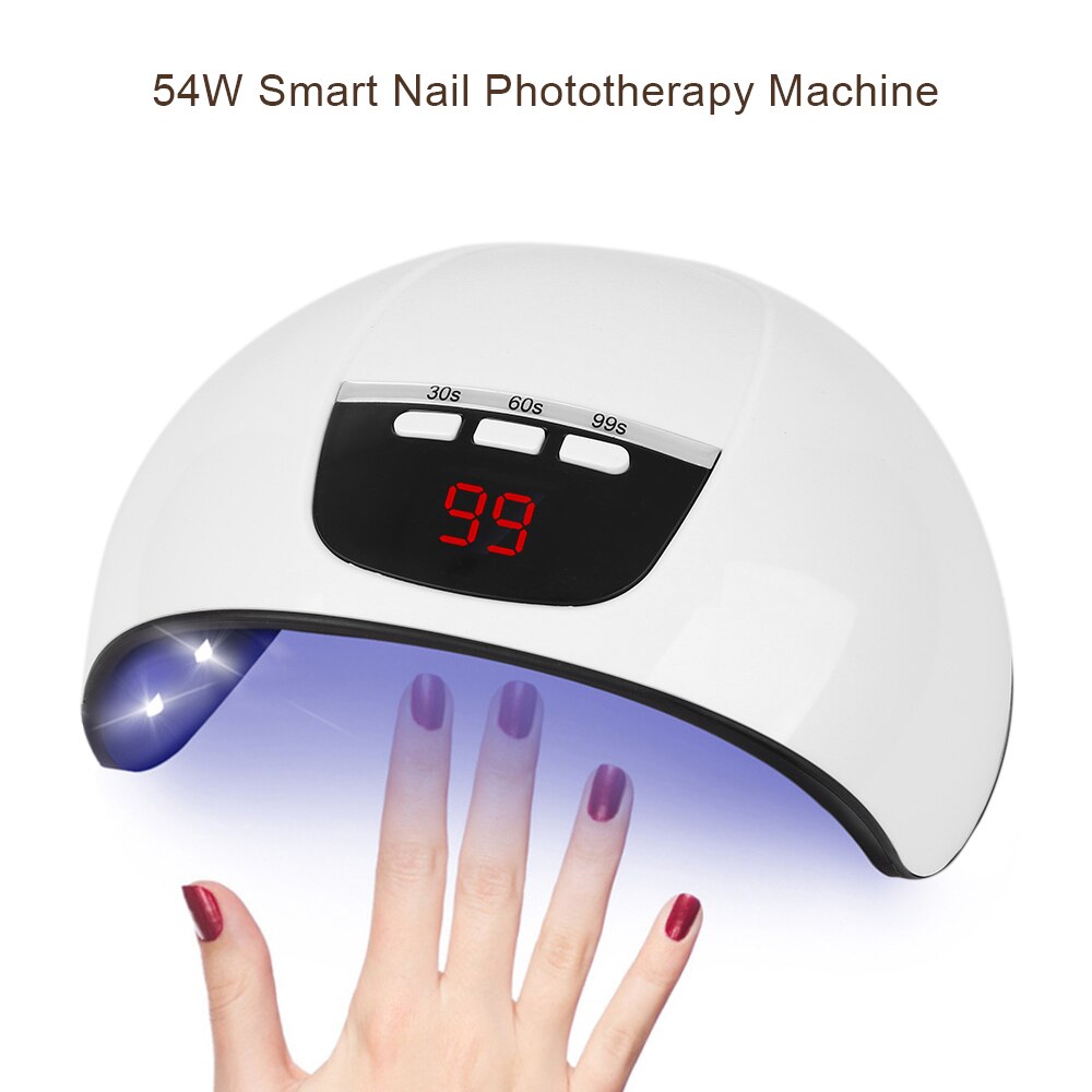 Uv Led Lamp Nagel Droger 54W Usb-kabel Lcd-scherm Voor Curing Gel Polish 30 S/60 S/99 S Automatische Sensing Nail Art Manicure Gereedschap # 1A