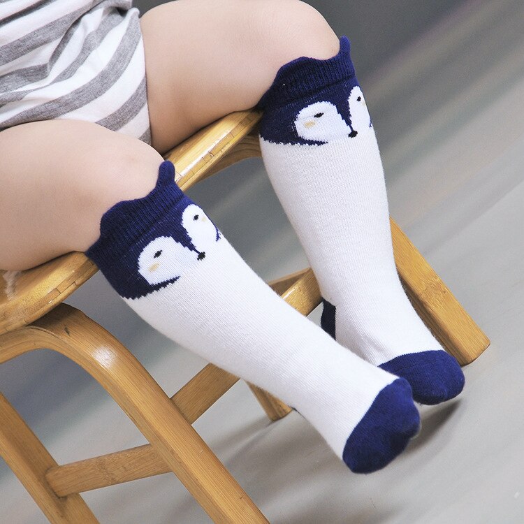 Calcetines para bebé con estampado de zorro y gato , nuevos calcetines largos hasta la rodilla de dibujos animados para bebé, calcetines de para niños y niñas Socks0-4
