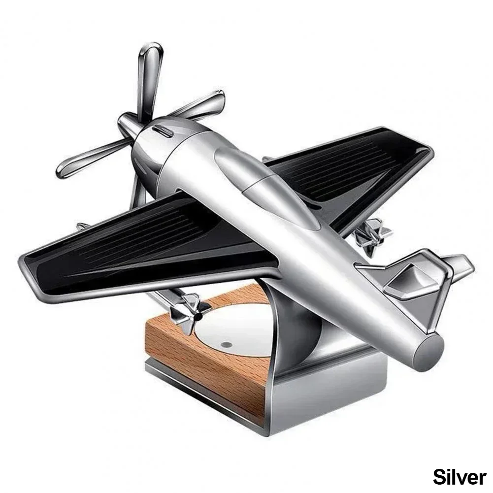 Auto-aromatherapie, decoratie voor vliegtuigen op zonne-energie, interieuraccessoires voor vliegtuigen op zonne-energie, autoversieringen: Zilver