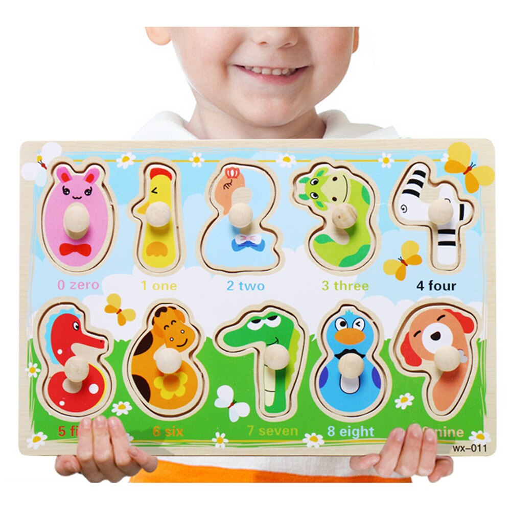 Brain Game Puzzles Toys Kids Educational Wooden Toy Animals Numbers Learning Puzzle Jigsaw Board Wood Baby Funny Toys