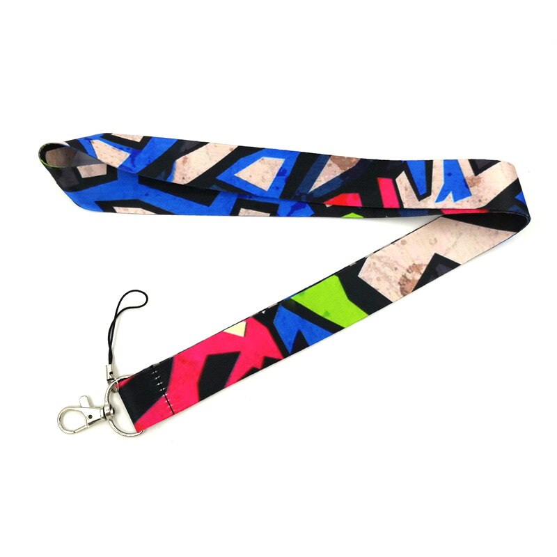 Geometric Pattern Lanyard for Keys ID Nurse Card Pass Badge Holder Mobile Phone Straps Hang Rope Lanyard Keychain Webbing Ribbon