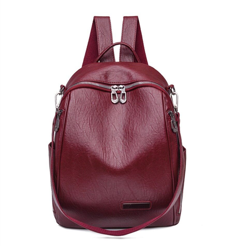 Dames 3 In 1 Rugzak Schoudertas Rugzak Academy Bookpack Vrouwen Schooltas Preppy Stijl Grote Klassieke Reizen Rugzak: Burgundy