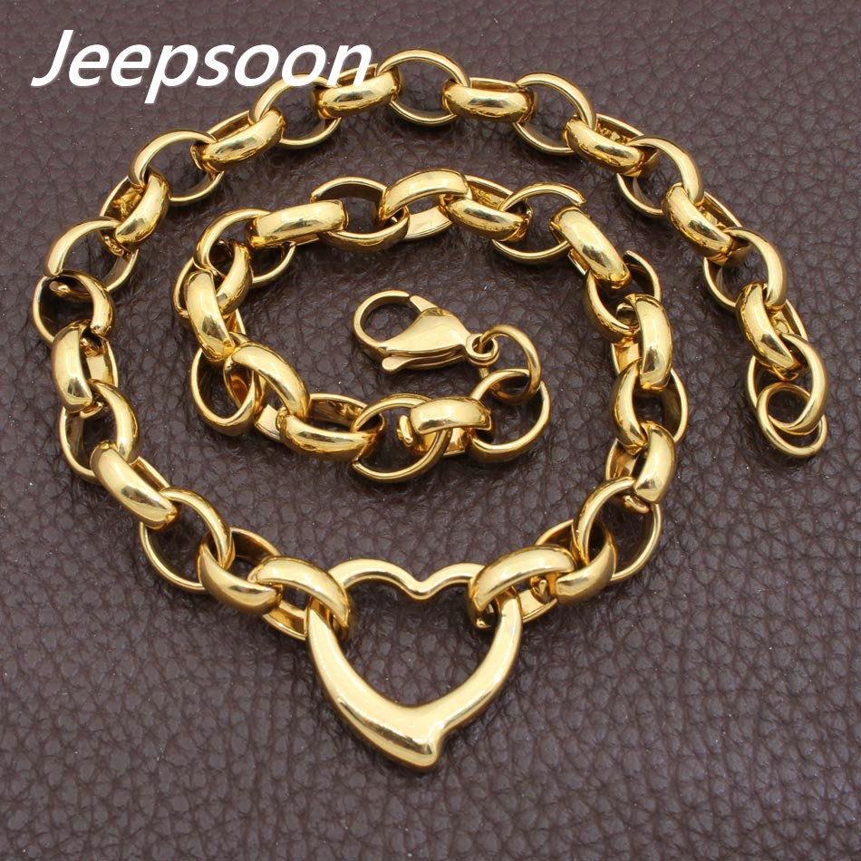 Offres spéciales bijoux en acier inoxydable Joyas coeur collier chaîne de Jeepsoon NGEGAOBG