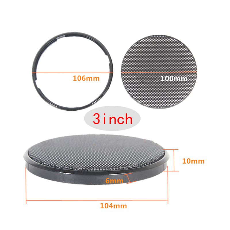 Rejilla negra para altavoces de coche, cubierta protectora de bocina redonda de malla, carcasa circular, red decorativa, bricolaje, 1/2/3/4/5/6 pulgadas, W91A