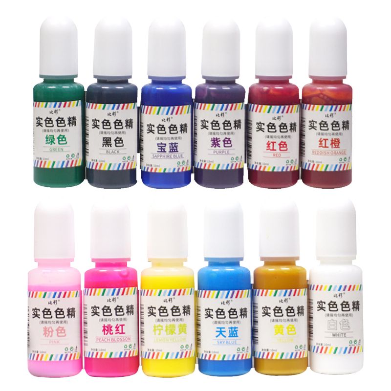 12 stuks/set effen kleur diy kristal ab epoxy verf pigment sieraden maken  b85d