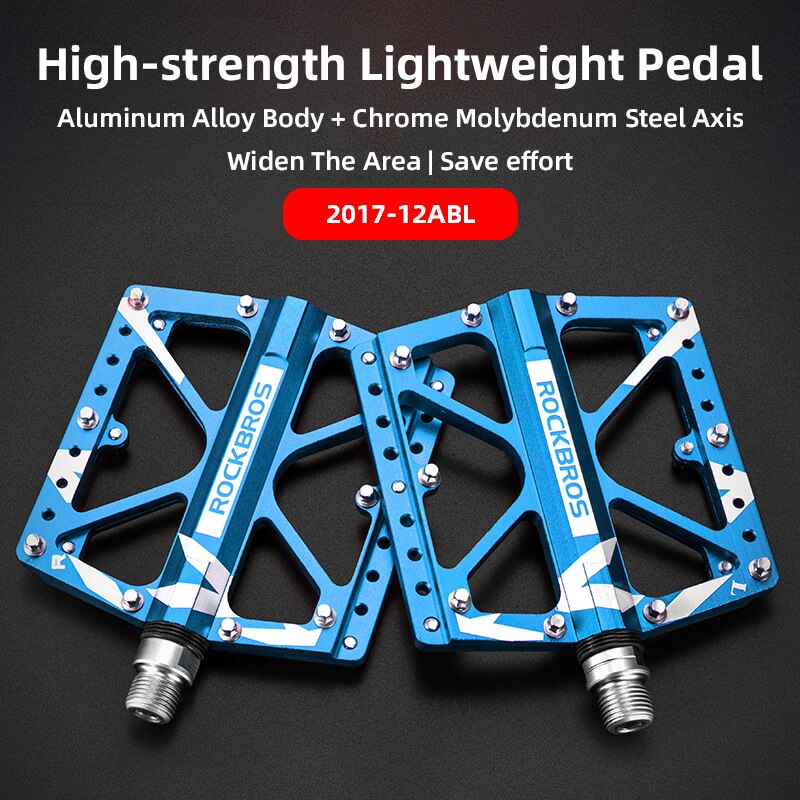 ROCKBROS Mountain Bike Bicycle Pedals Cycling Ultralight Aluminium Alloy 4 Bearings MTB Pedals Bicicleta Bike Pedals Flat BMX: 2017-12ABL