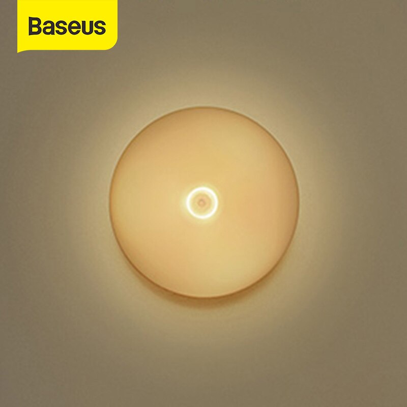Baseus Warm Led Nachtlampje Pir Motion Sensor Intelligente Nachtlampje Lamp Voor Kinderen Kids Woonkamer Slaapkamer Trappen Verlichting