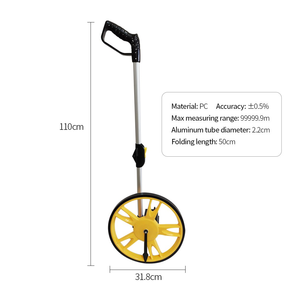 Walking rangefinder Collapsible Mechanical Distance Measuring Wheel Handheld Wheel Range Finder Distance Measuring Tool Machine