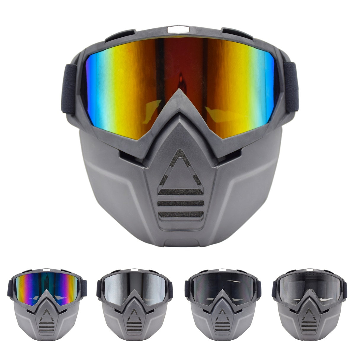 Unisex Skiing Goggles Modular Mask Detachable Mouth Filter Men Women Ski Snowmobile Snowboard Goggles Snow Winter Ski Glasses