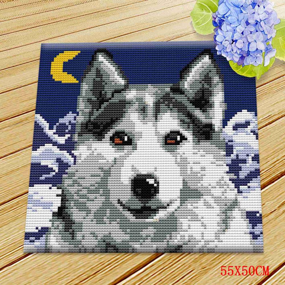 Chien Crochet tapis Kits bouton coussin animaux tapis faire soi-même bricolage Crochet Crochet tapis broderie Fomiran pour fleurs ensembles