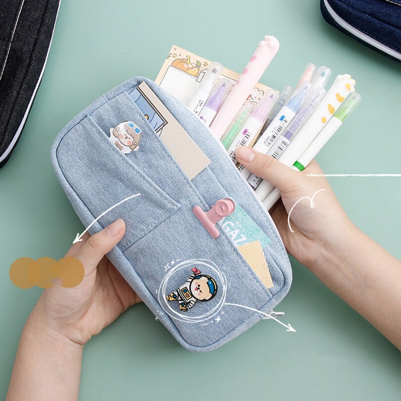 Kawaii Pencil Cases Stationery Pencil Case Large Capacity Pen Case For Girls Retro Trousse Scolaire School Supplies Pencilcase