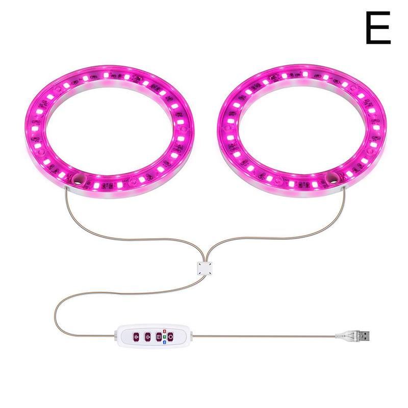 Angel Ring Led Groeien Licht Groeien Lamp Usb Phytolamp Voor Planten 5V Lamp Voor Planten Groei Verlichting Voor Indoor plant: Pink light 2 heads
