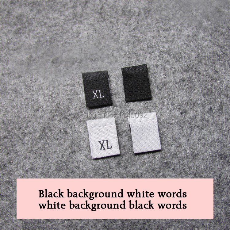 clothing size labels with cut and fold/number tags/kids size label/Europe size tag/garment woven labels 100 pcs a lot