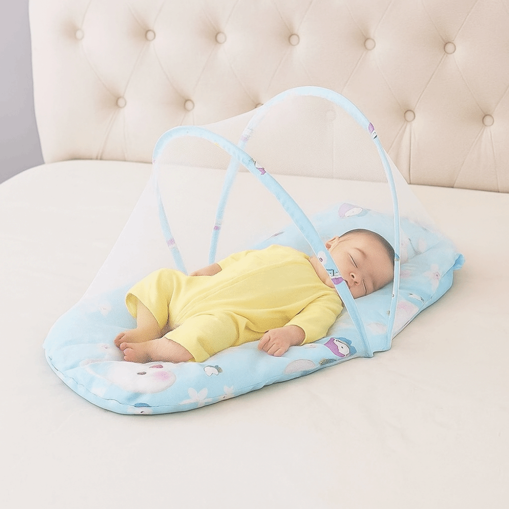 Rede de berço respirável fofa, malha de poliéster, rede de cama dobrável, durável, proteção total, redes mosquiteiras infantis, parar de escalar o bebê