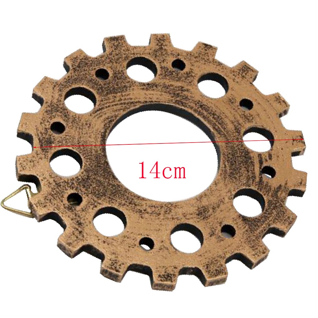 Rustic Wooden Gear Industrial Style Wooden Wheel Gear Crafts Wall Ar Sculpture Hanging Decor