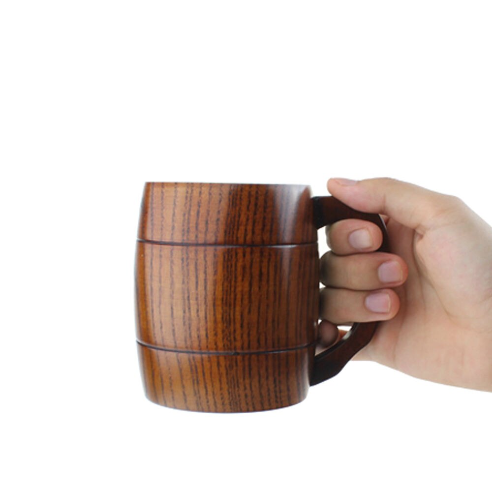Jarras de cerveza rústicas de madera, taza de café Natural, , taza marrón Retro hecha a mano