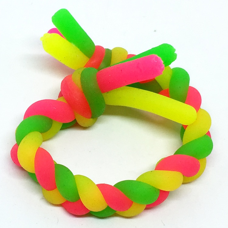 10 stk / parti tpr blødt anti-stress reb legetøj fidget noodle stretch / pull / twirl / wrap legetøjsslynger diy håndstrikket reb
