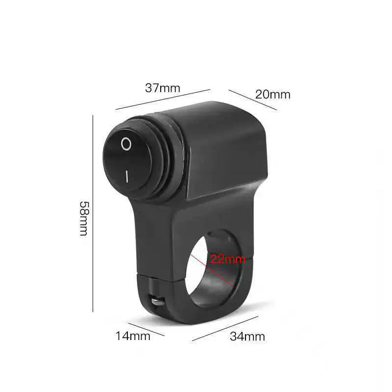 7/8in 22mm Aluminiumlegierung Motorrad Lenker Scheinwerfer Nebelscheinwerfer EIN/AUS Wasserdichter Schalter für Rolle ATV: mehrfarbig