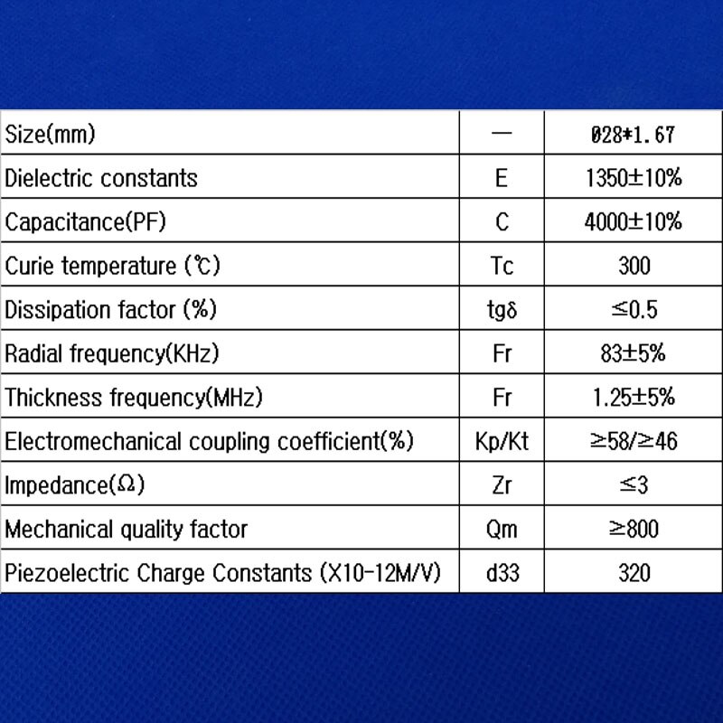 Ad ultrasuoni Piezoelettrico di Ceramica del discoteca 28x1. 25MHz-PZT4 PZT Cristalli Elemento Sensore PZT Pulizia Trasmettitore patata fritta