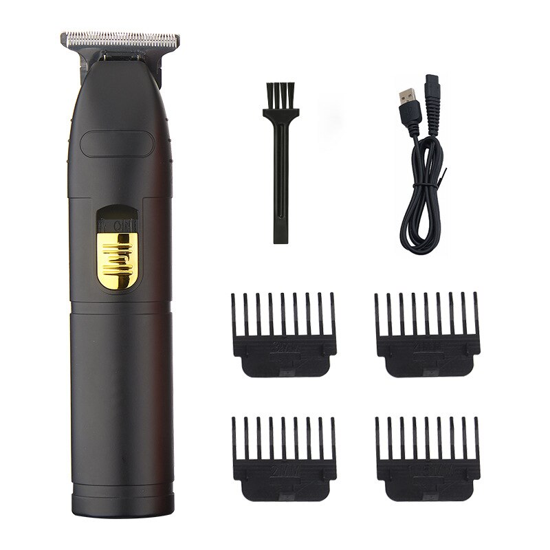 Professionele Tondeuse Gouden Clipper Voor Mannen Oplaadbare Kapper Draadloze Haar Knippen T Machine Haar Styling Baard Trimmer: D ABS Black