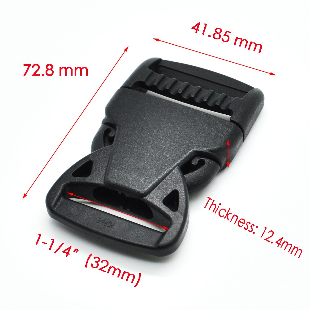 1pcs/pack Plastic Side Release Buckle Belt Buckle Package accessories Ribbon Slider Dog Collar Black