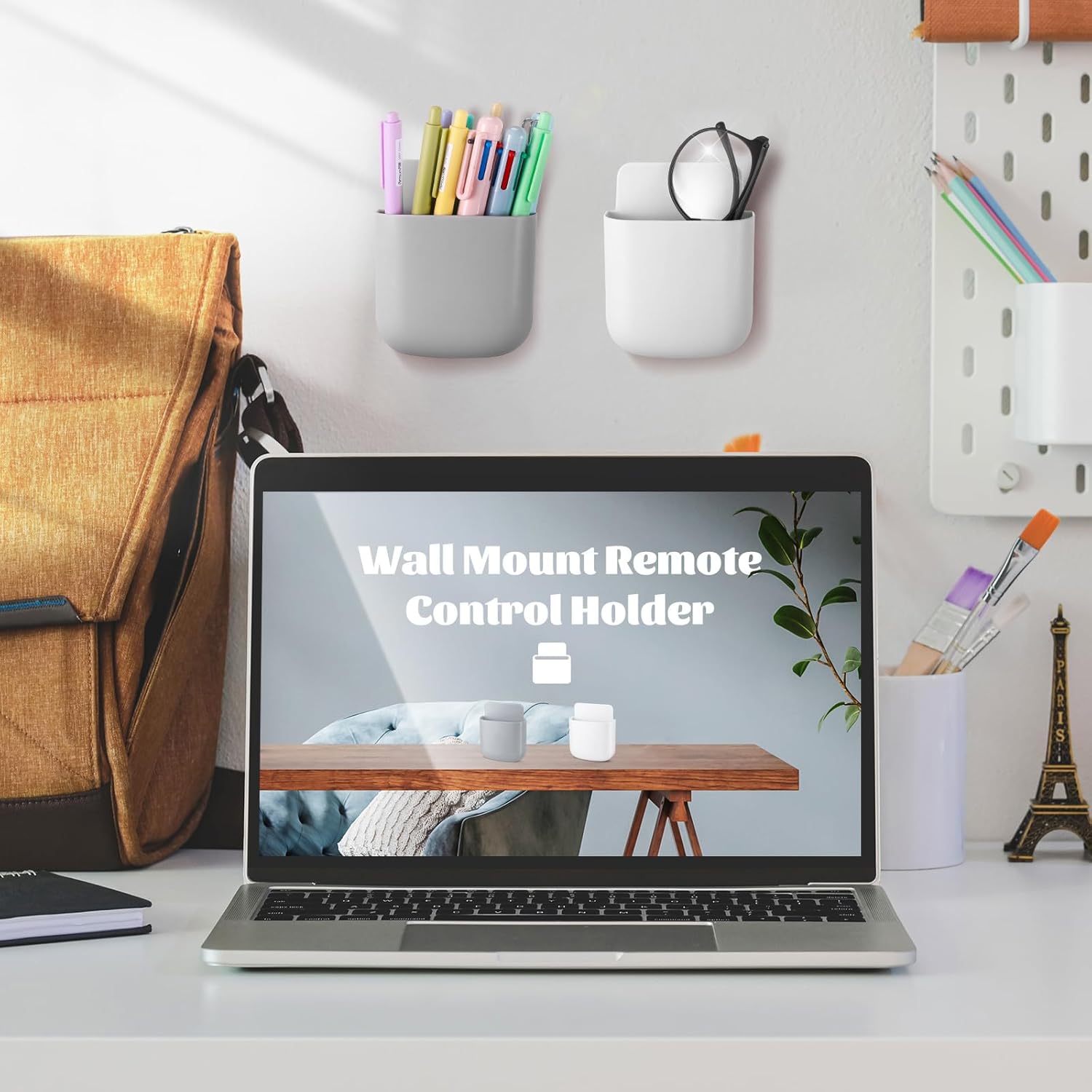 Caja de almacenamiento montada en la pared, soporte para enchufe de teléfono móvil, estante, organizador de almacenamiento con Control remoto, estuche para aire acondicionado y TV