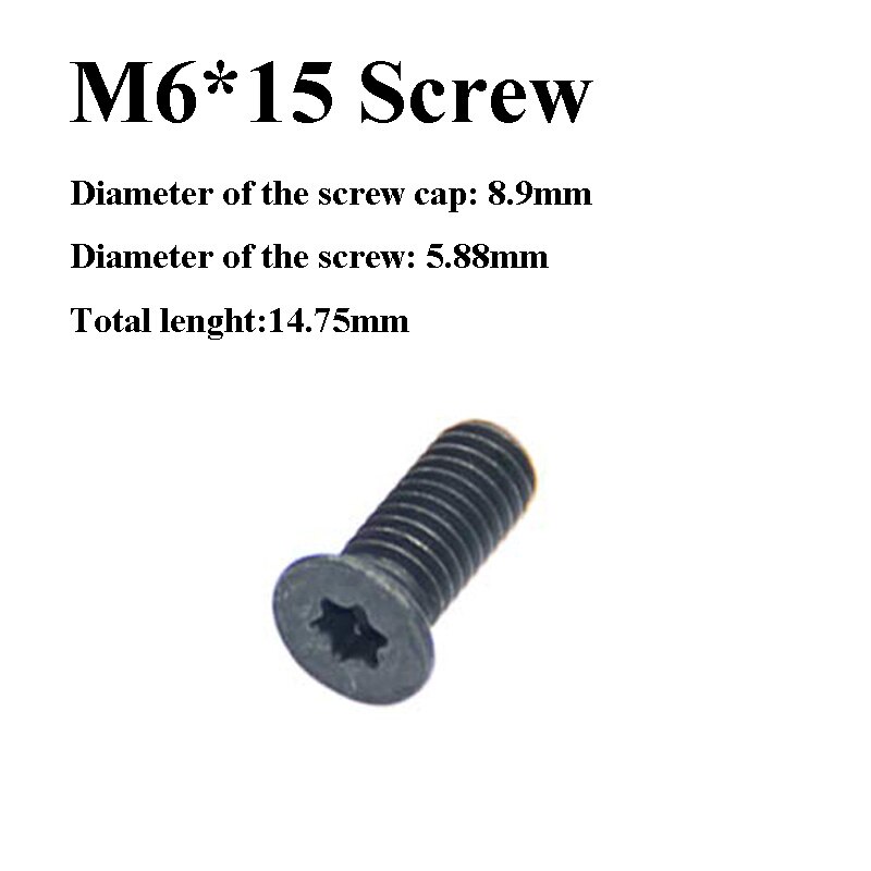 M6 * 15 Schroeven Voor Houtbewerking Vervanging Hardmetalen Wisselplaten 14X14X2.0 Of 15x15x2.5