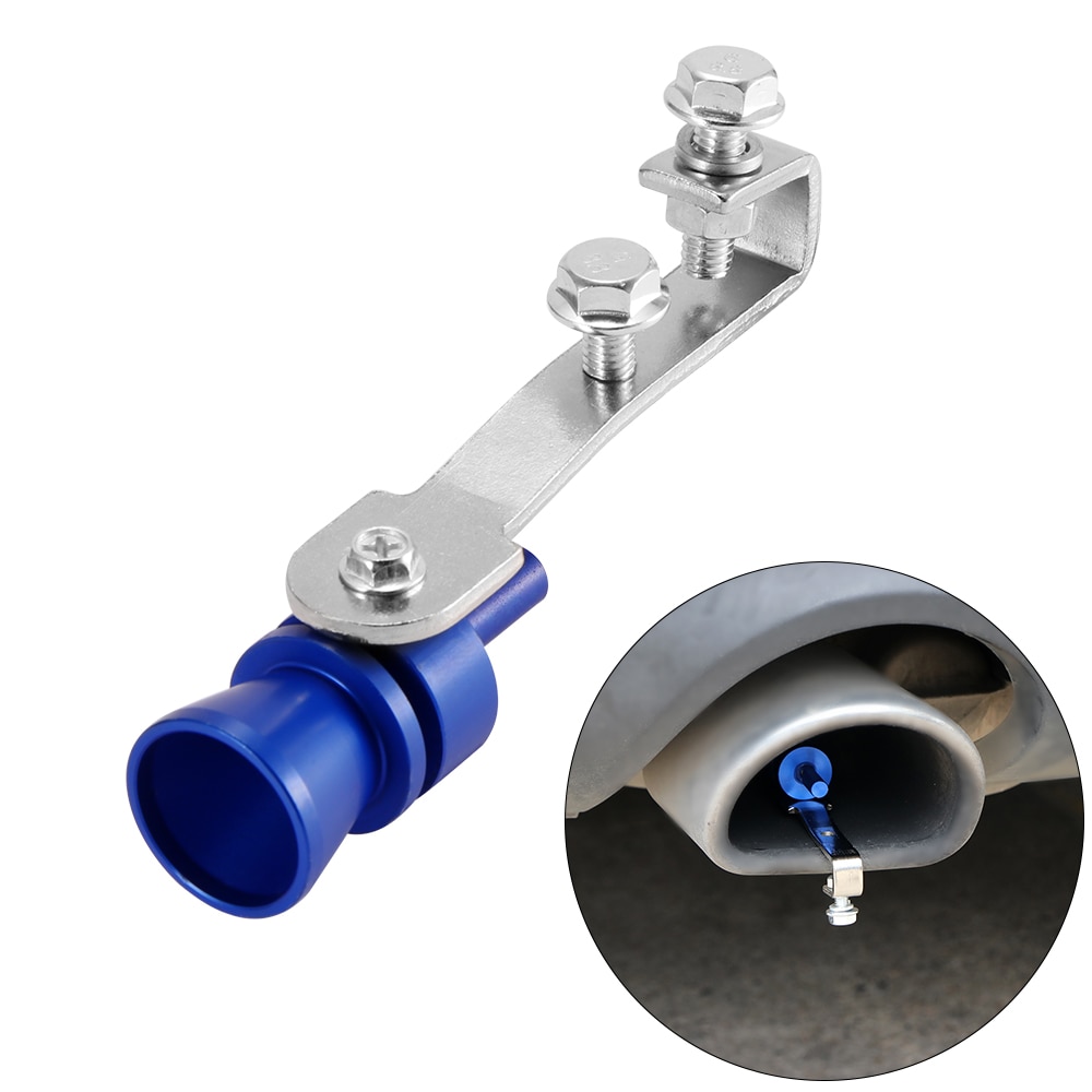 Car Turbo Sound Whistle Vehicle Refit Device Exhaust Pipe Turbo Sound Whistle Car Turbo Muffler Universal Sound Simulator: Blue