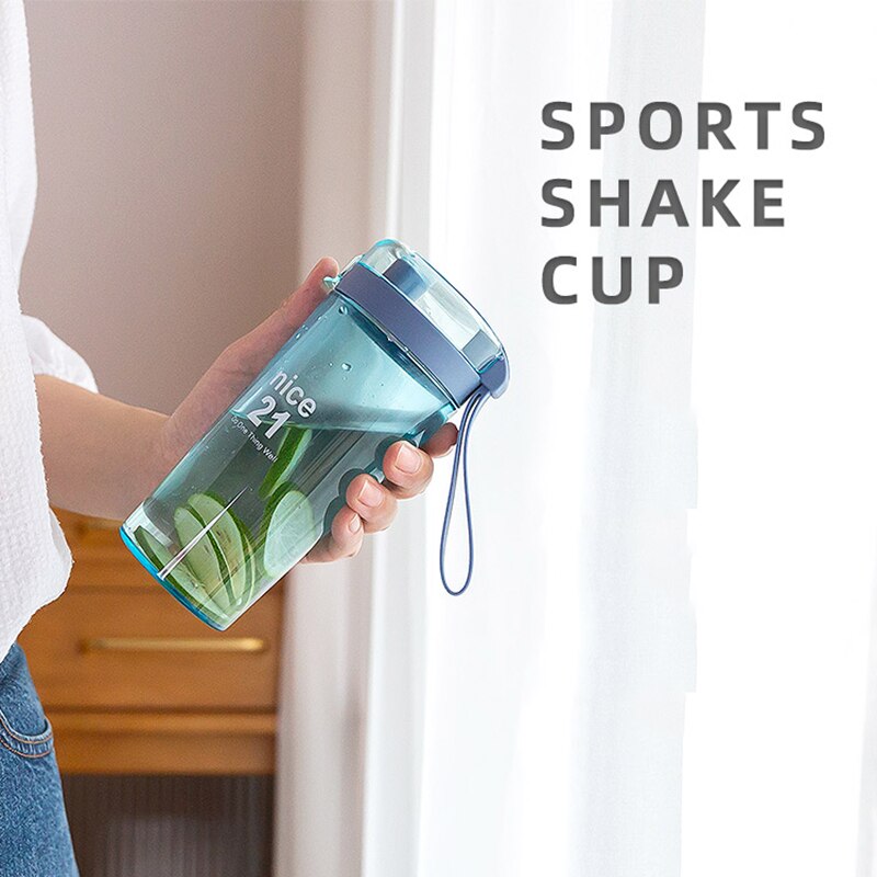 Fitness sport klassisk protein mikser shaker flaske med drikke tau plast lett drikkeflaske klar blender flaske