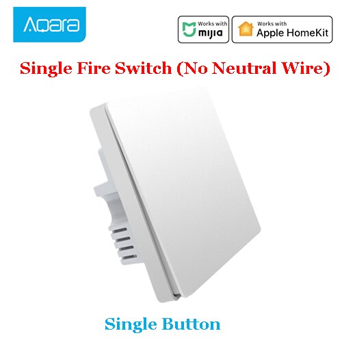 Originale Xiaomi Norma Mijia casa Intelligente di Controllo Della Luce Singolo filo di Fuoco ZigBee Chiave Senza Fili Interruttore A Parete Via Norma Mijia Apple Homeki APP: No Neutral 1Key