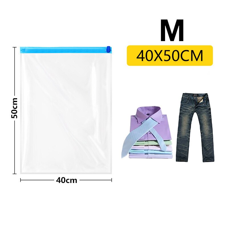 Vacuüm Opbergzakken Kleding Tas Hand Rolling Kleding Plastic Compressie Verpakking Zakken Reizen Ruimte Saver Tassen Voor Bagage: M