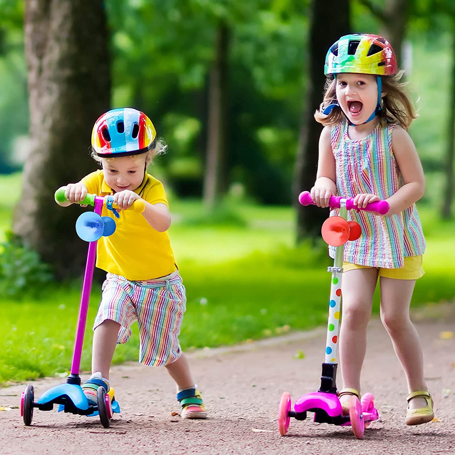Kids Bike Horn Air Squeeze Honking Horns Plastic Bicycle Horn Scooter Horn for Kids Boys Girls