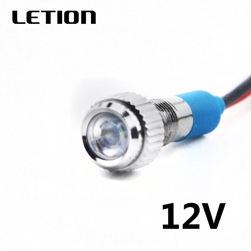 5Stck 6mm Wasserdichte LED Metall Anzeige Pilot Licht Signal Lampe 12V 24V 220V Maschine Auto Stiefel Arbeits PC Energie: 12V Weiß
