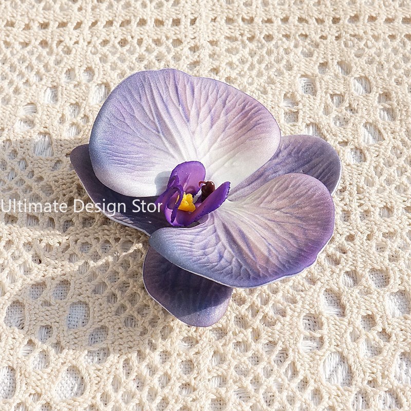 Accesorios para el cabello de novia con orquídeas de algodón y silicona impresos en 3D, recuerdos de boda elegantes, decoraciones de