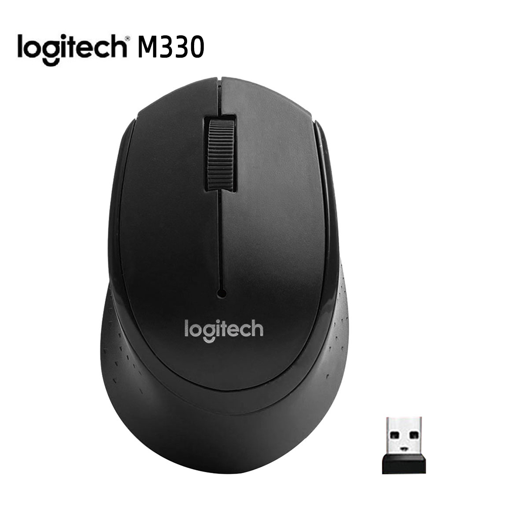 New original logitech mouse  m330 2,4g 1000 dpi wireless mouse, silent office computer mouse with usb nano receiver, uses aa batteries: Default Title