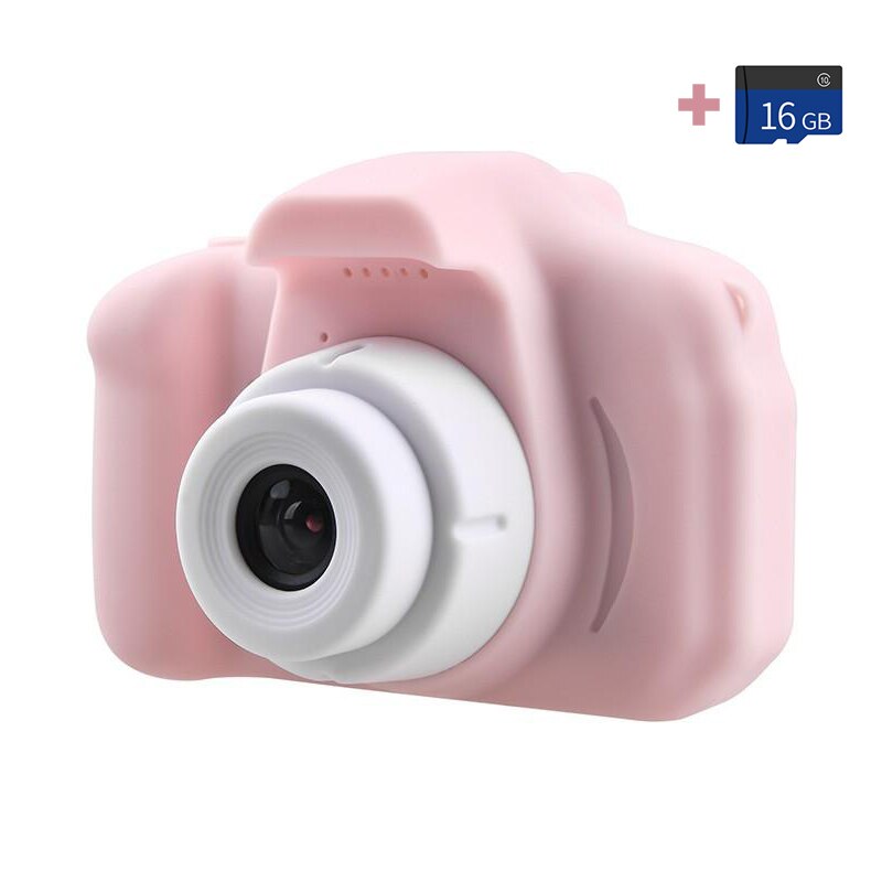 Mini Tragbare Digitale freundlicher Kamera HD 1080p Bildschirm Nette 2,0 zoll für Jungen Mädchen rosa: rosa mit TF Card