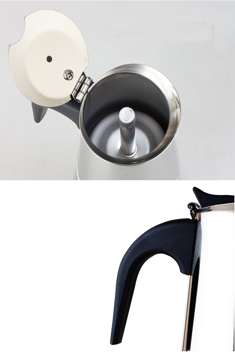 Cafetera italiana Moka de 600ml con filtro de acero inoxidable, placa encimera, cafetera Espresso con filtro de 12 tazas