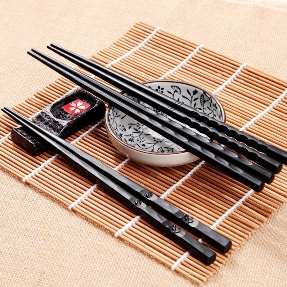 25# 1 Pair Japanese Chopsticks Alloy Non-slip Sushi Food Sticks Chop Sticks Chinese Reusable Chopsticks Tableware