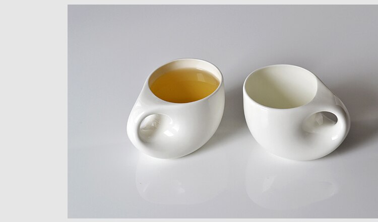 Ensemble de théière et tasse en porcelaine en os blanc uni, ensemble de cinq pièces en forme de goutte d'eau, théière pour le thé anglais, ensemble de café en céramique