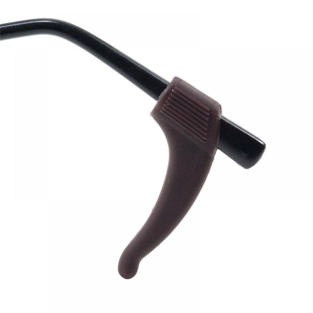 1 paar zachte brillen, transparante antislip siliconen oorhaakjes, tempeltiphouder, brilaccessoires: Bruin
