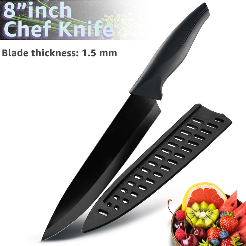 Küche Messer 3,5 5 7 8 zoll 1-6 einstellen Koch Edelstahl Nicht Stock Klinge X50CrMov15 Brot Schneidemaschine Dienstprogramm Santoku Messer: 8 Zoll Koch Messer